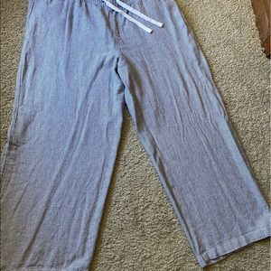 DASH linen blue and white striped slacks